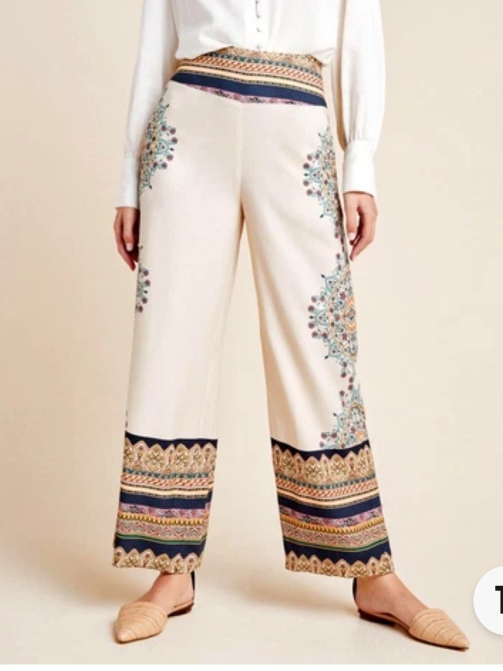 Farm Rio Anthropologie Wide Leg Pants